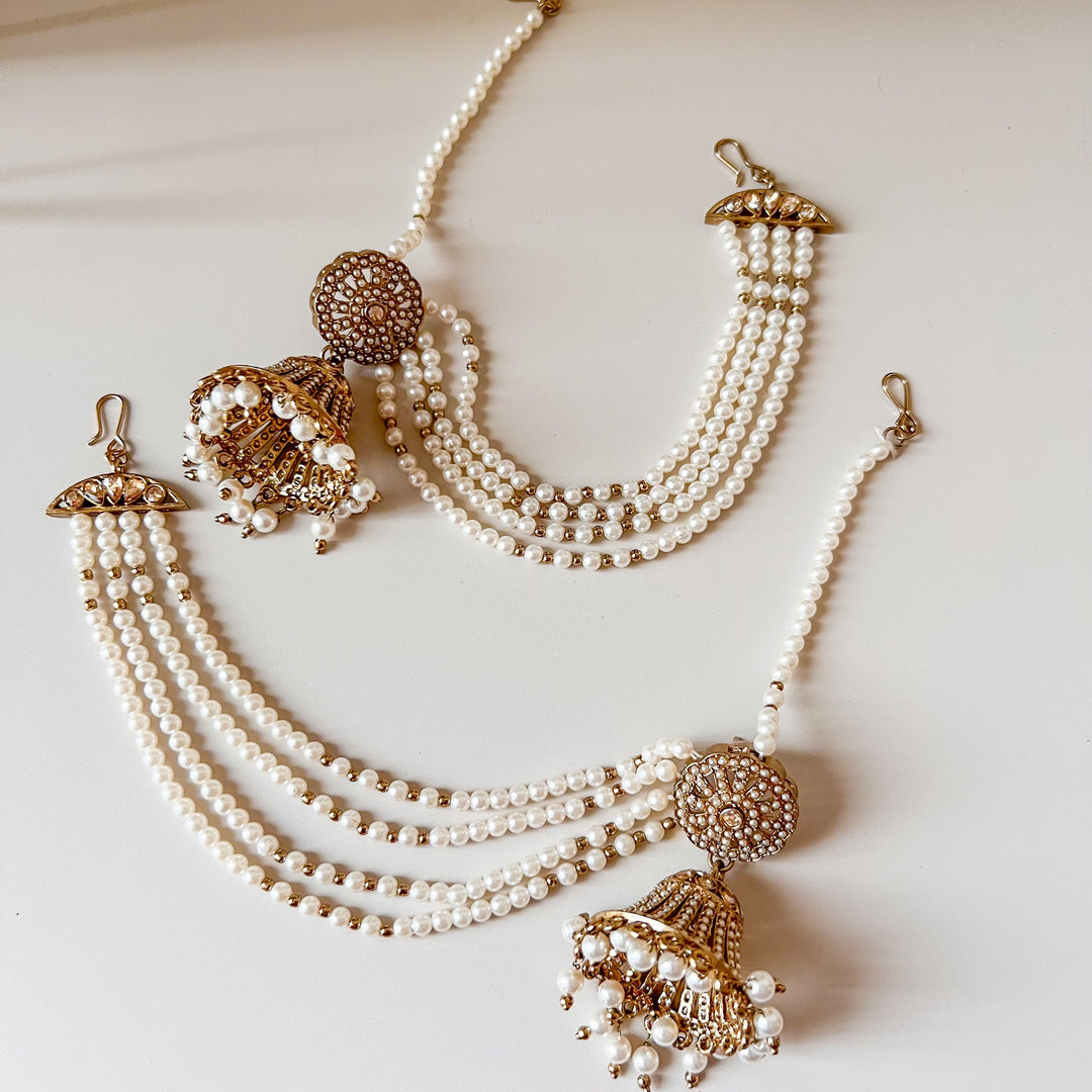 Oorbellen met haarketting