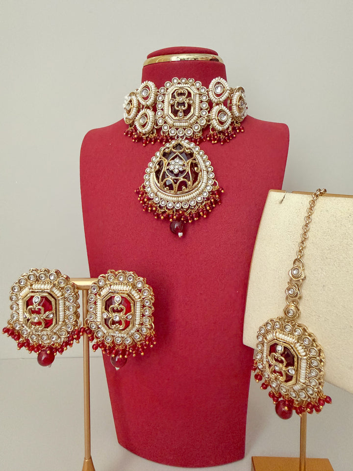 Harshika sieradenset rood