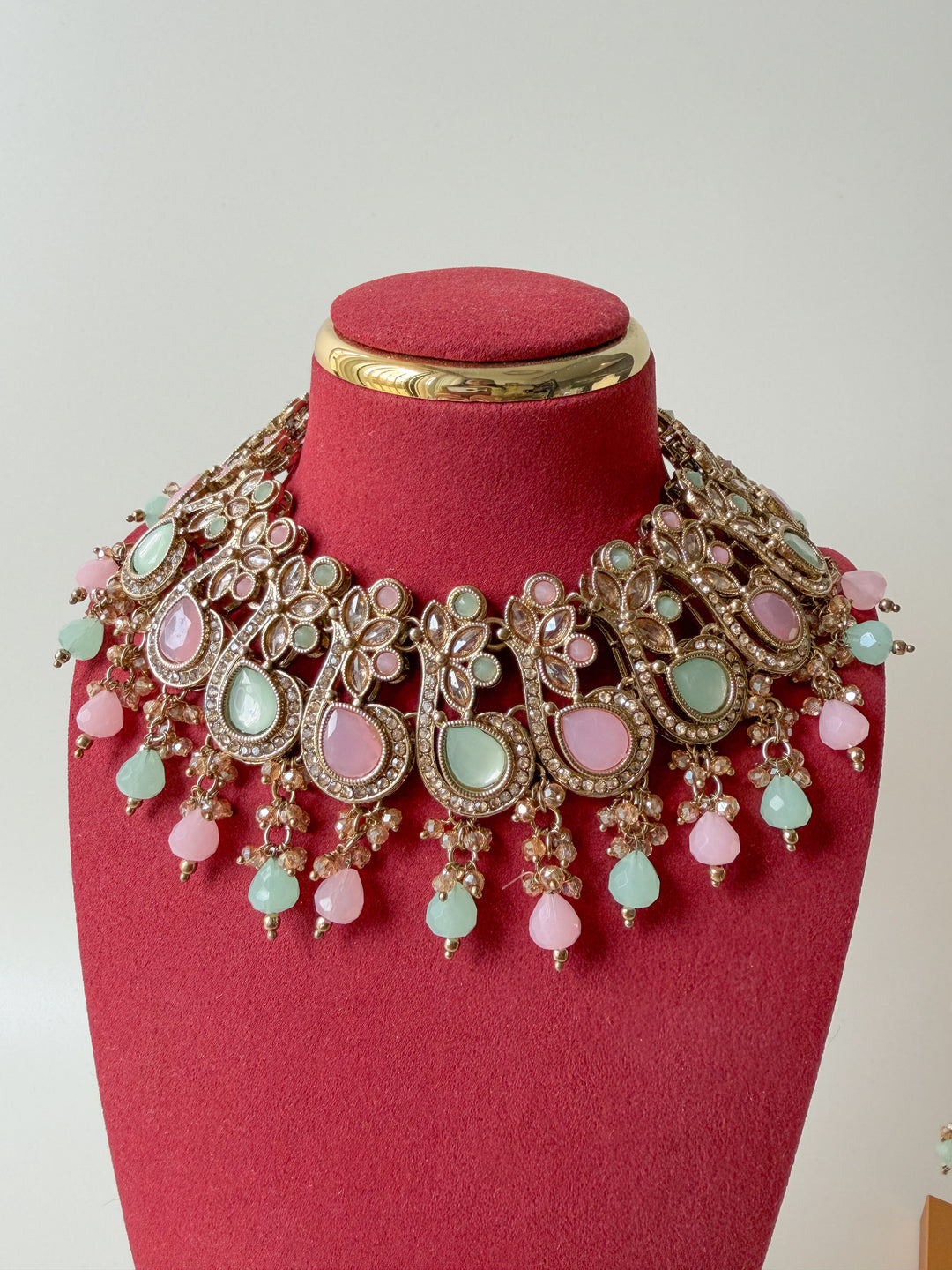 Sareena sieradenset mintgroen/roze