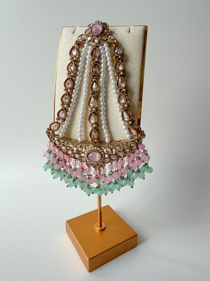 Reshana sieradenset mintgroen/roze