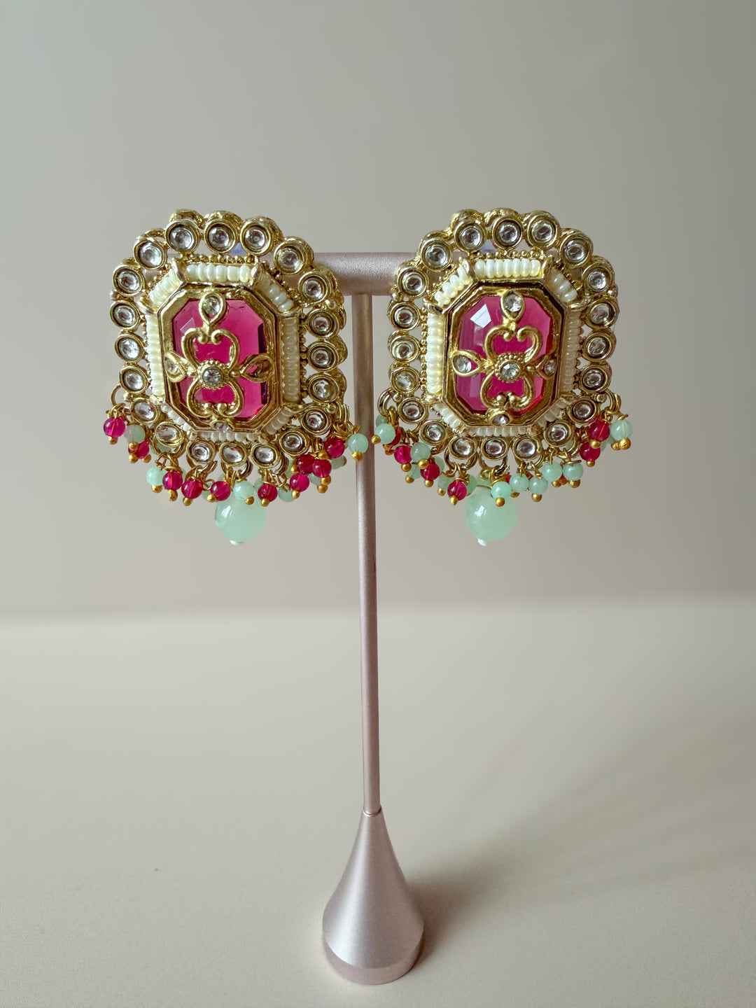 Sareena sieradenset mintgroen/fuchsia