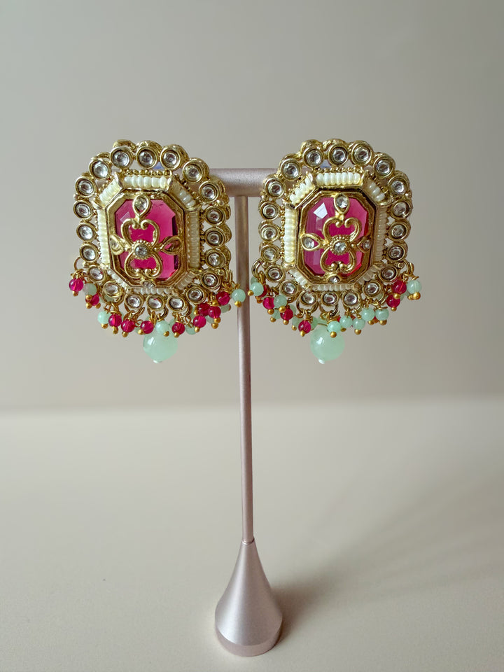 Sareena sieradenset mintgroen/fuchsia