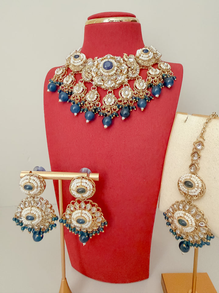 Alina sieradenset donkerblauw