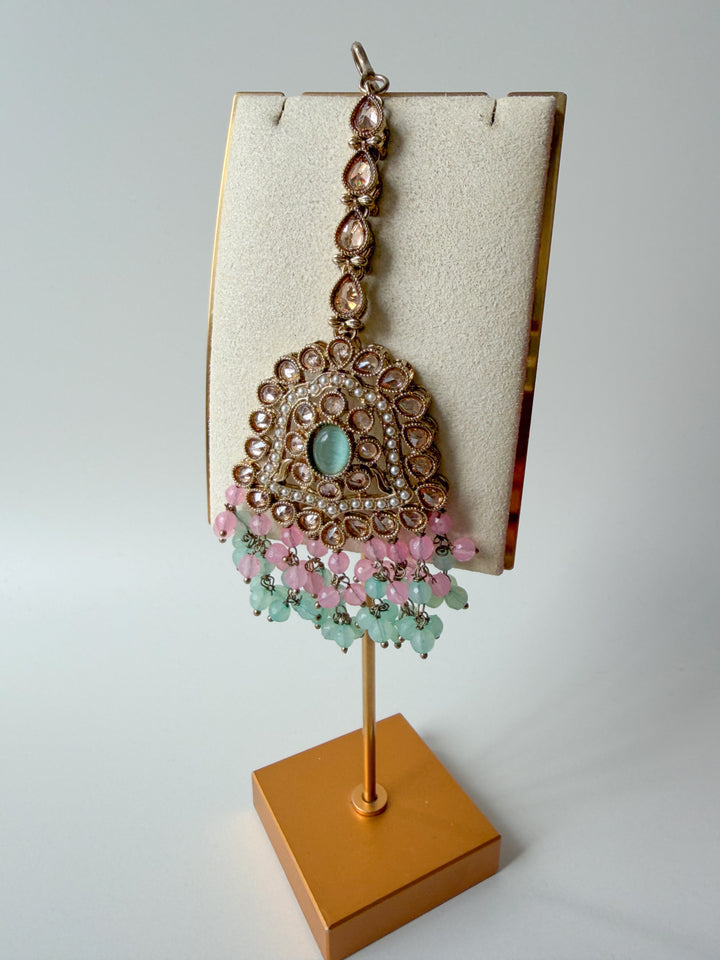 Reshana sieradenset mintgroen/roze