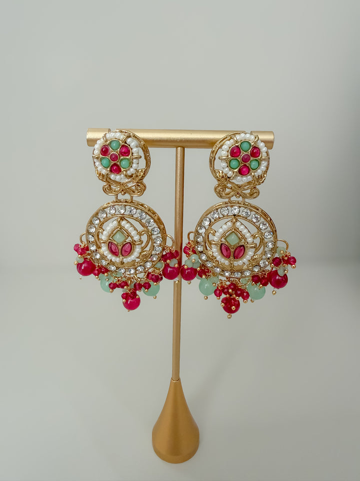 Diya sieradenset fuchsia/mintgroen