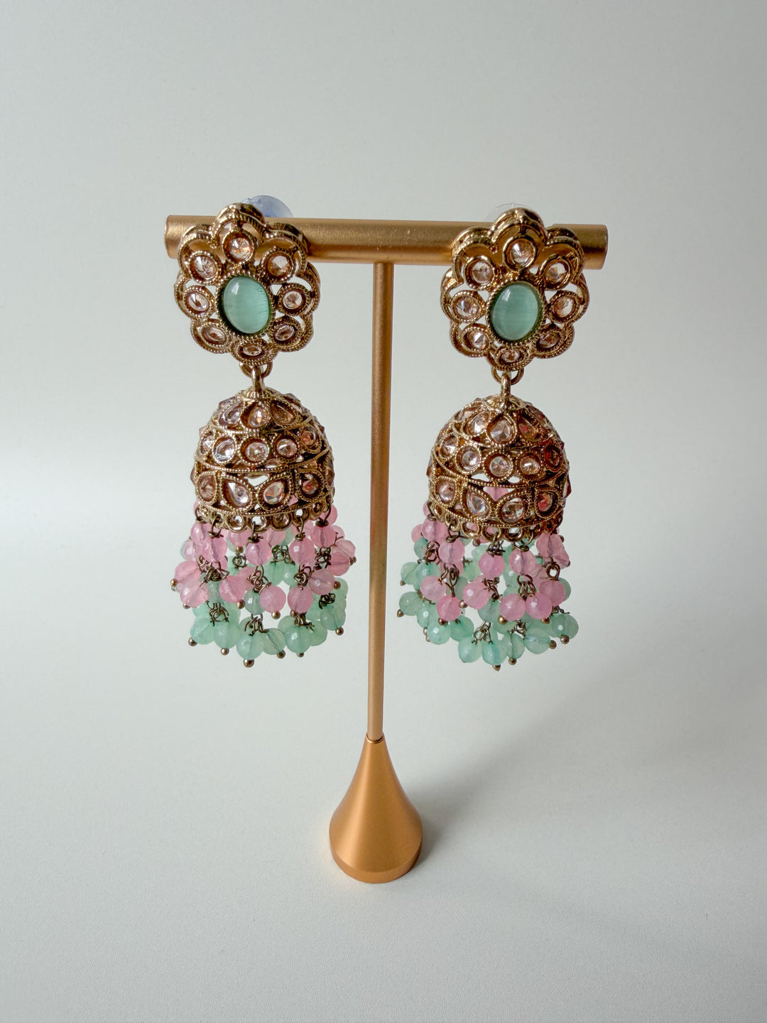 Reshana sieradenset mintgroen/roze