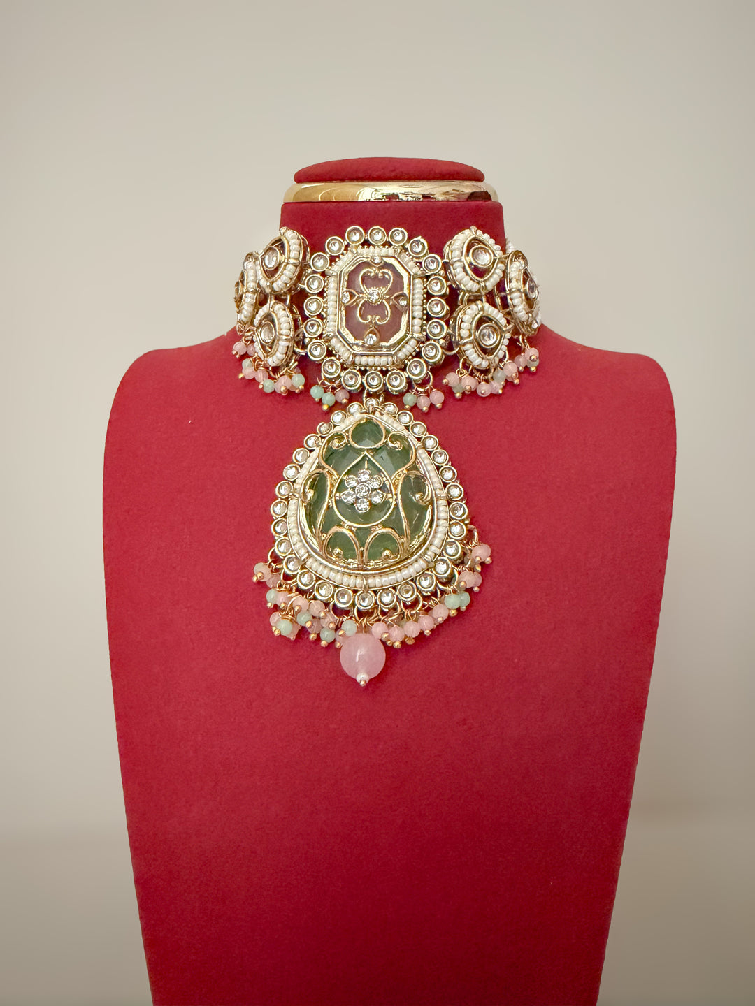 Kavya sieradenset mintgroen/roze