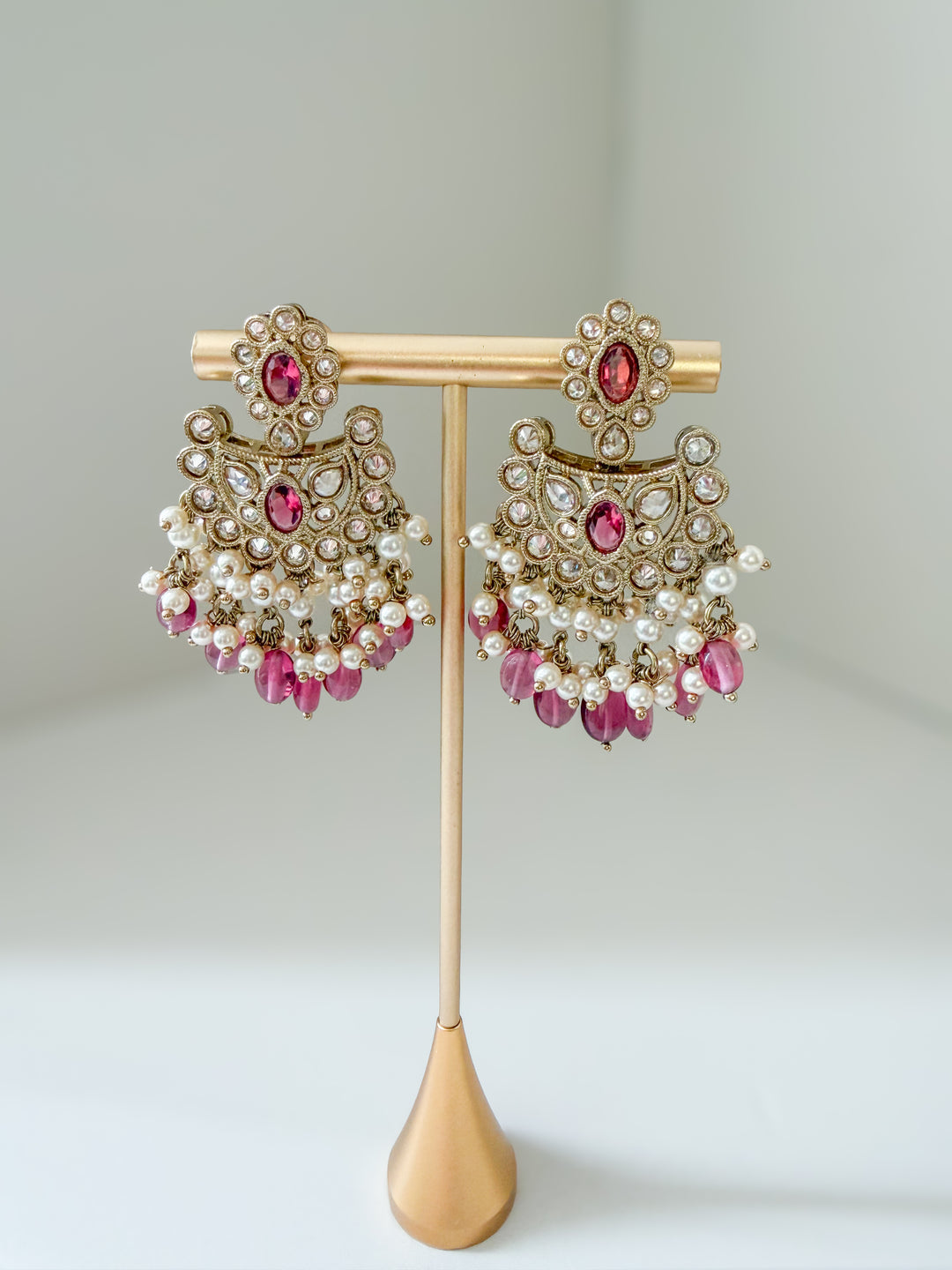 Indrani oorbellen fuchsia