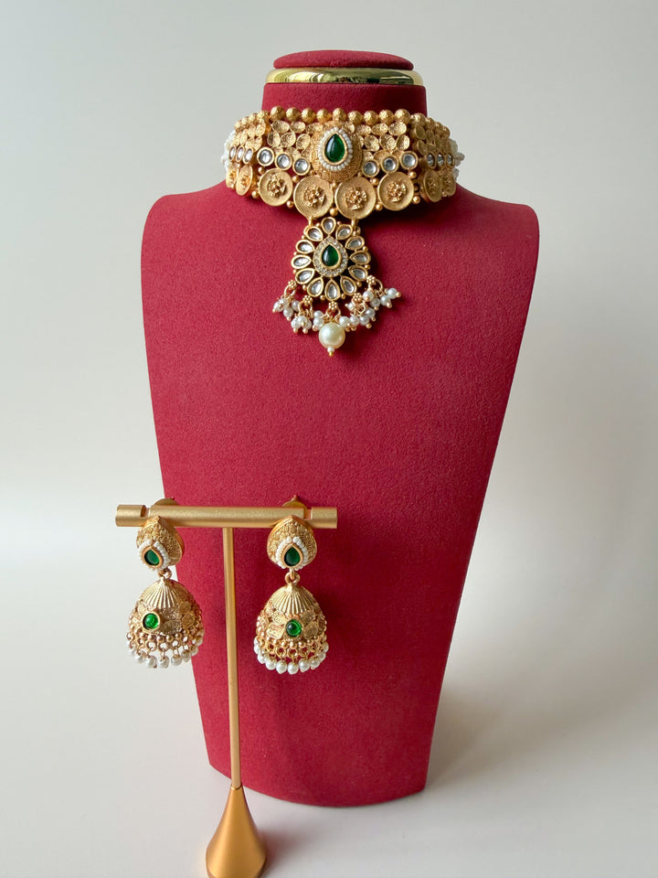 Dhriti Indiase sieraden goud met groen