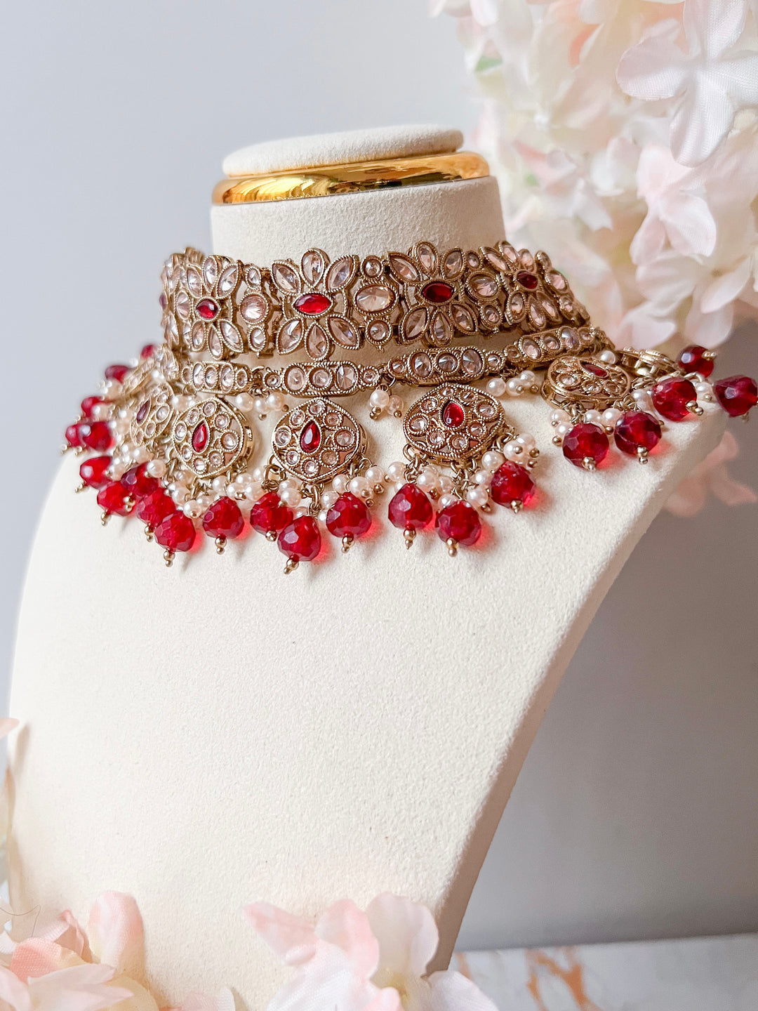 Sayani sieradenset met rode kralen