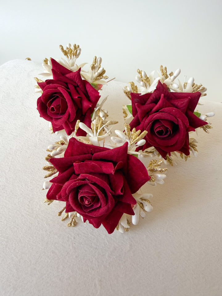 Darshana bordeaux bloemen