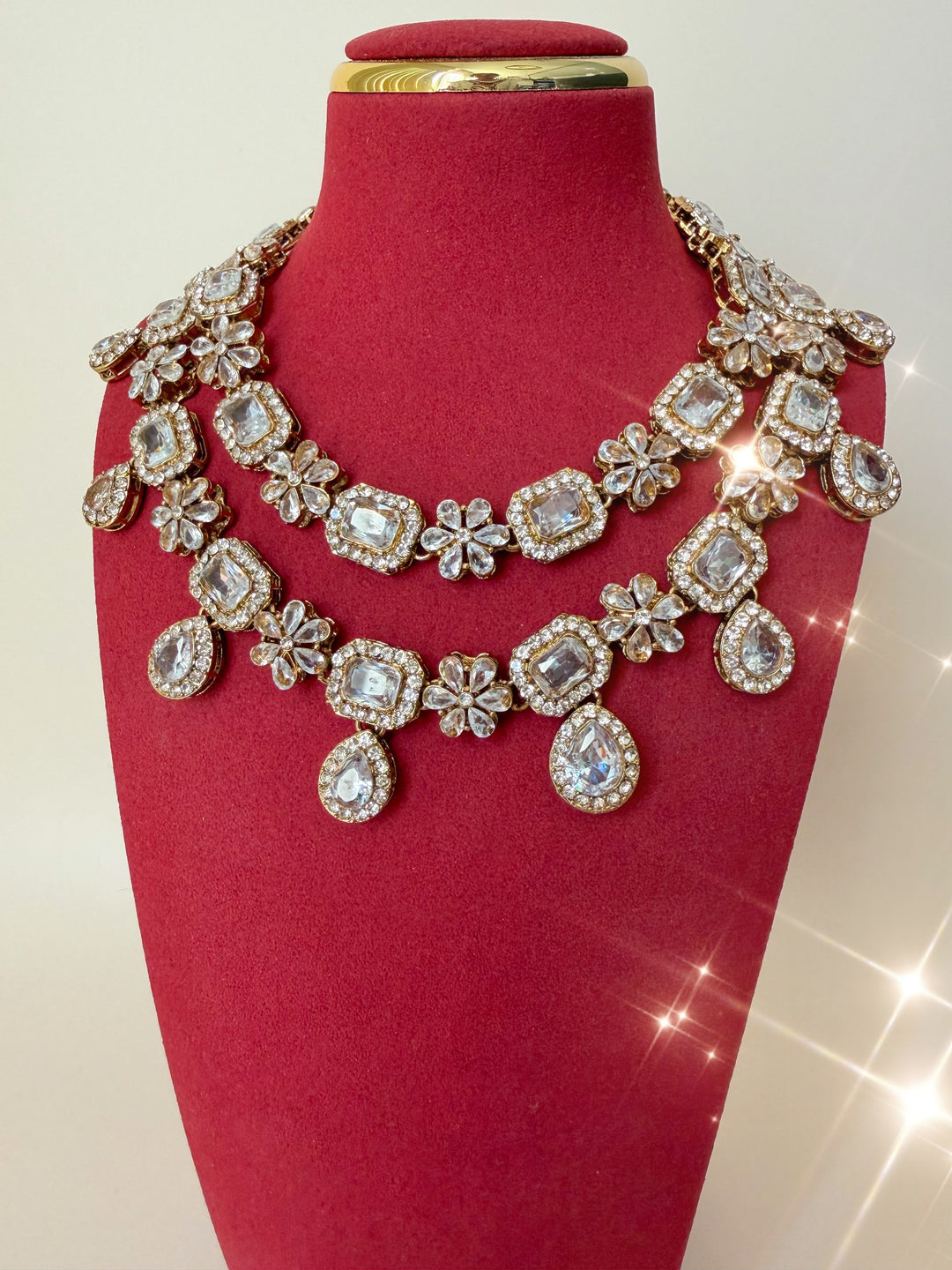 Tamanna set met champagne stenen