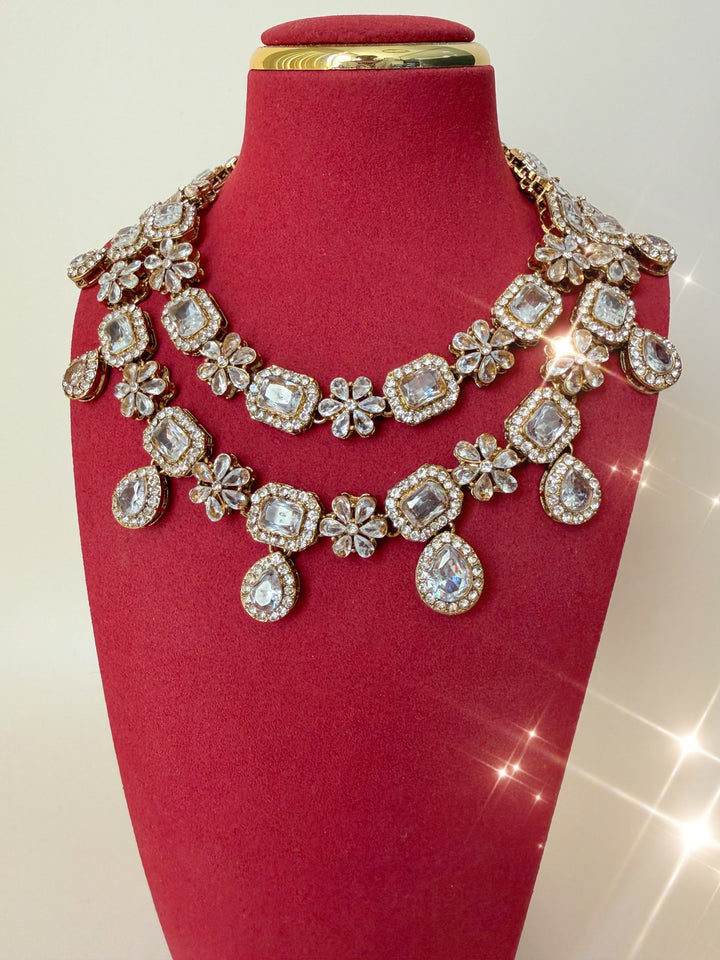 Tamanna set met champagne stenen
