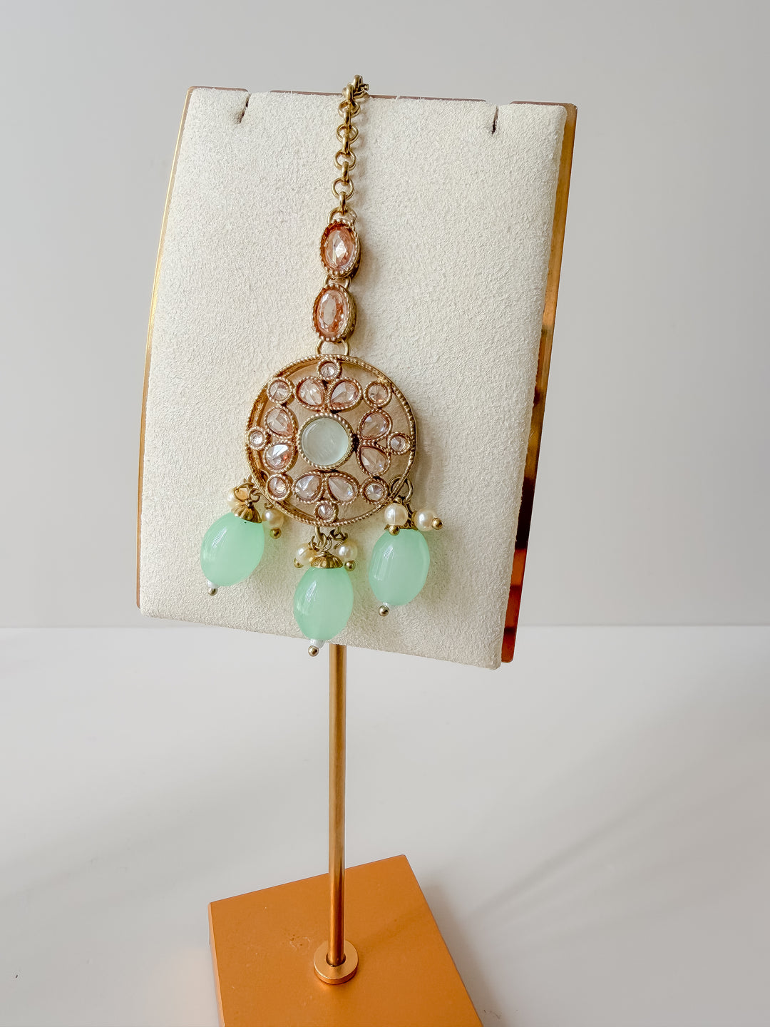 Dishani sieradenset met mintgroene kralen
