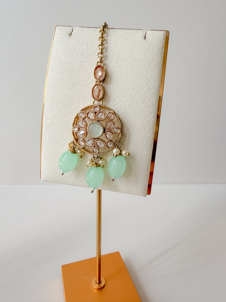 Dishani sieradenset met mintgroene kralen