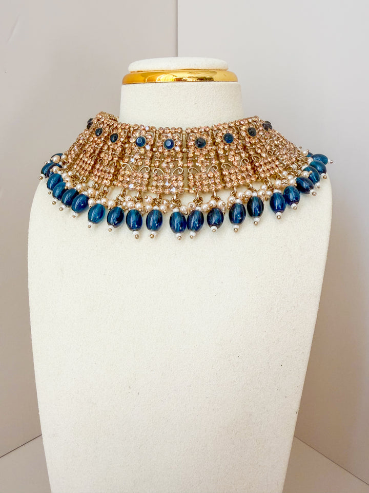 Athiya sieradenset donkerblauw