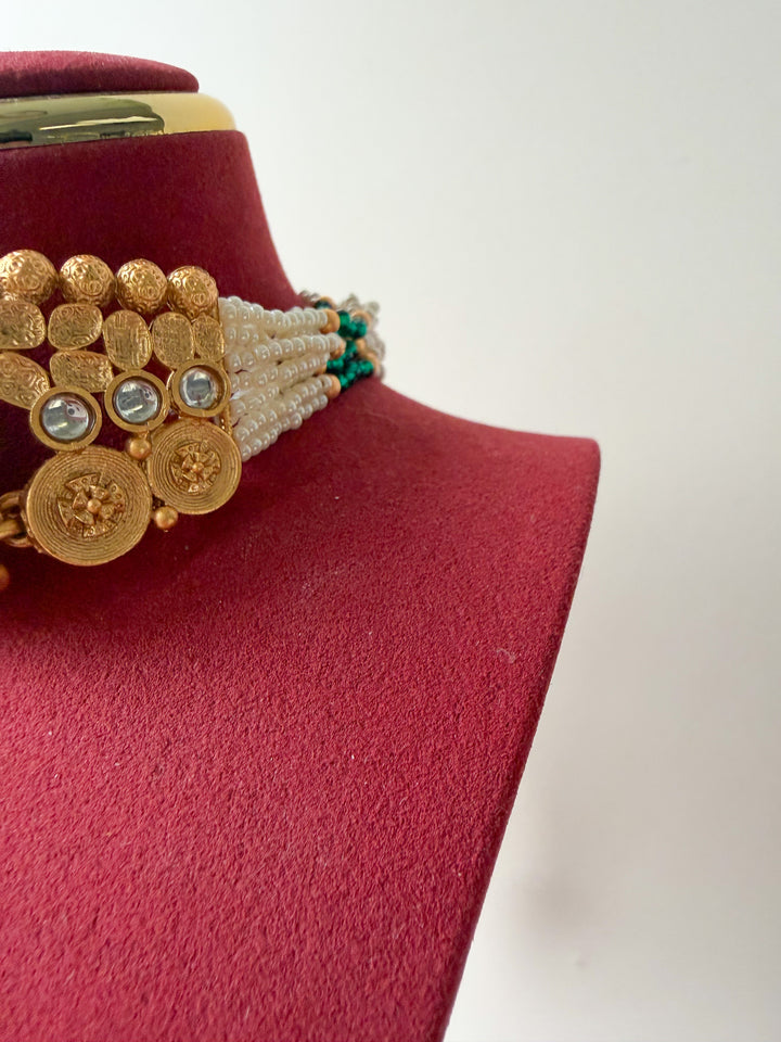 Dhriti Indiase sieraden goud met groen