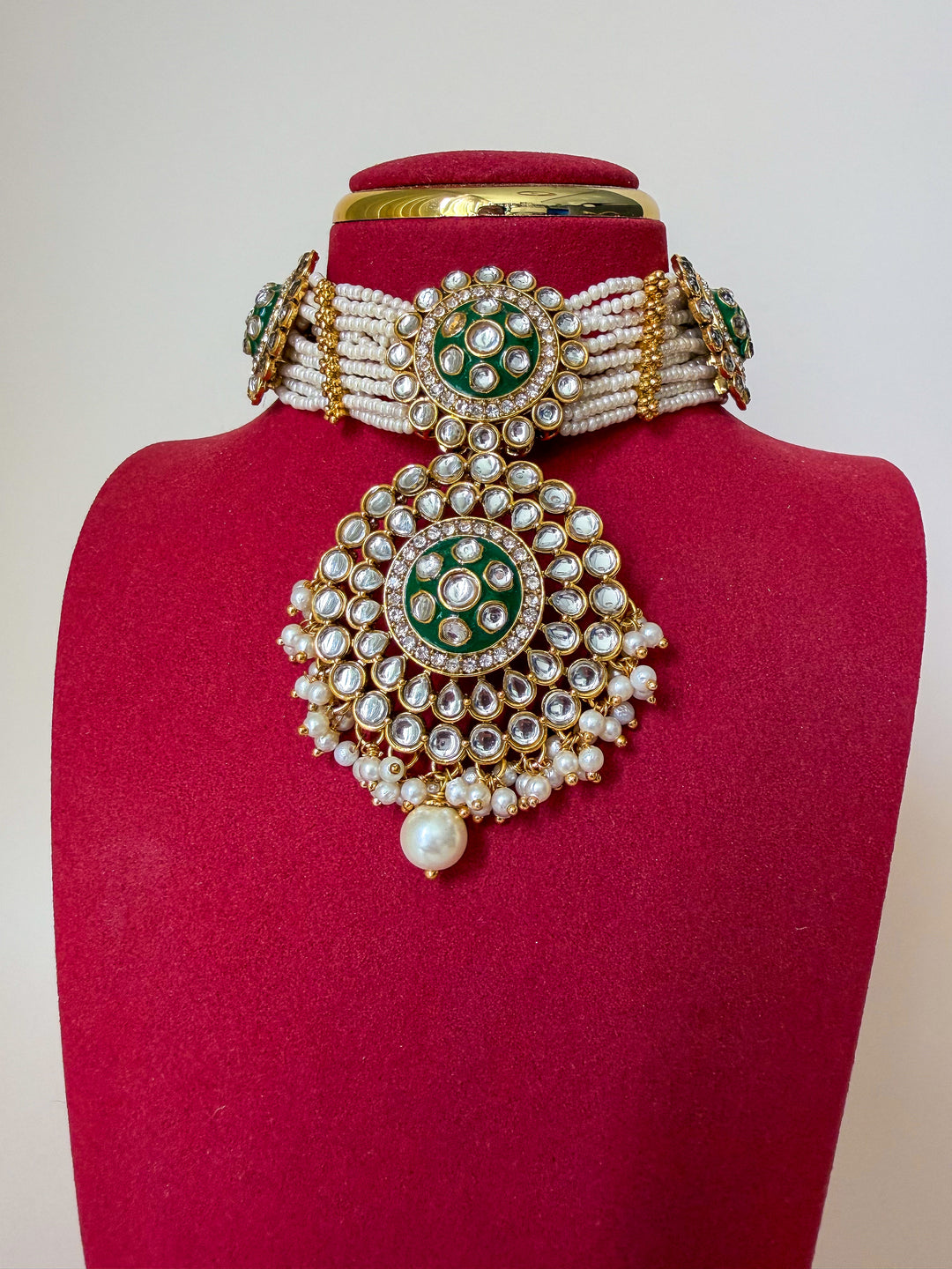 Tanisha Indiase sieradenset groen