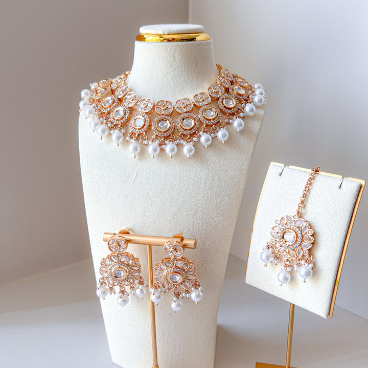 Luxe Indiase sieradenset met pares