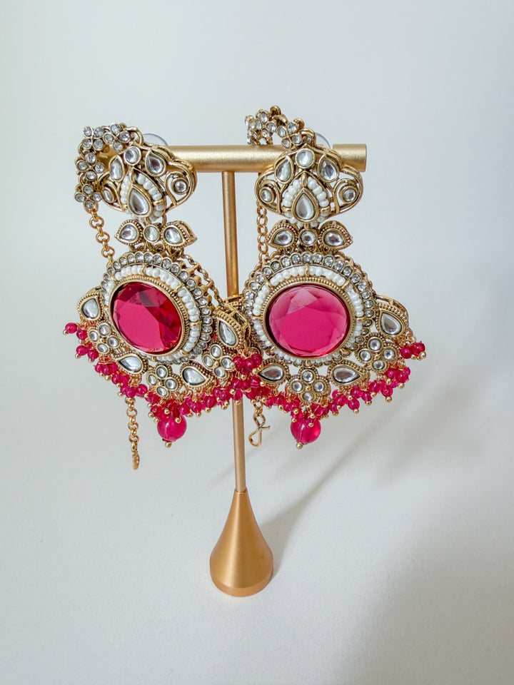 Sharina Indiase sieradenset fuchsia