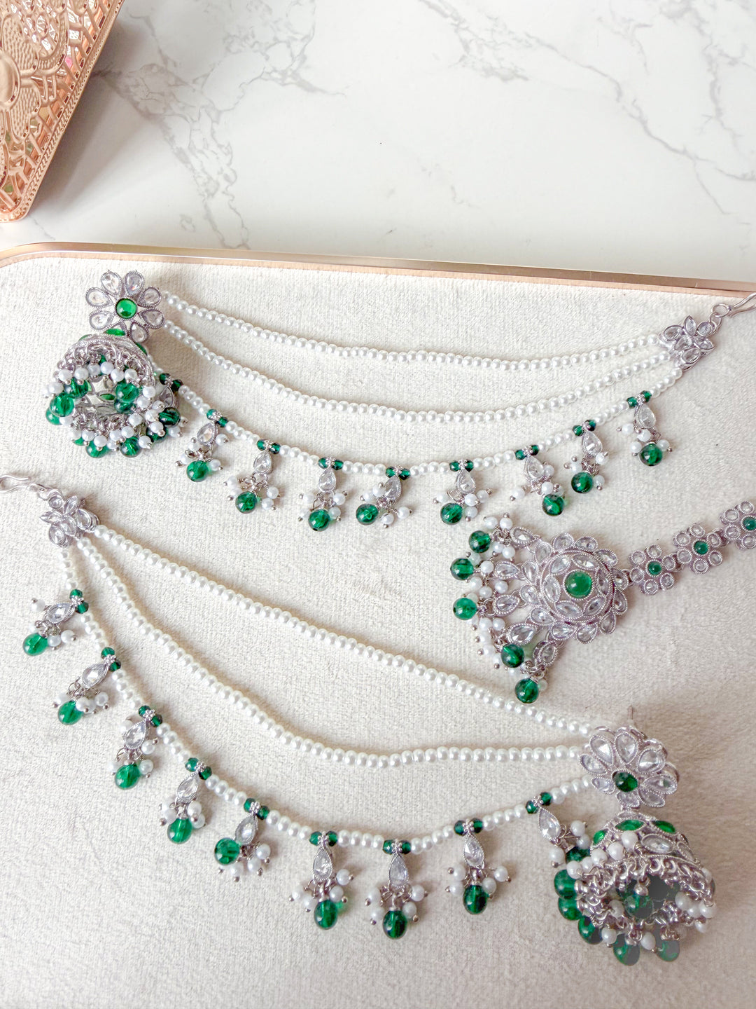 Manisha oorbellen met haarketting
