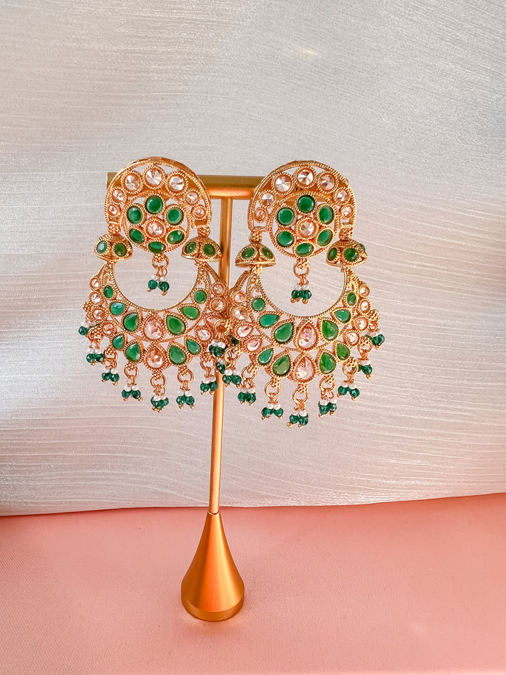 Indiase oorbellen groen