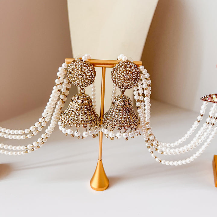 Vanshika oorbellen met haarketting