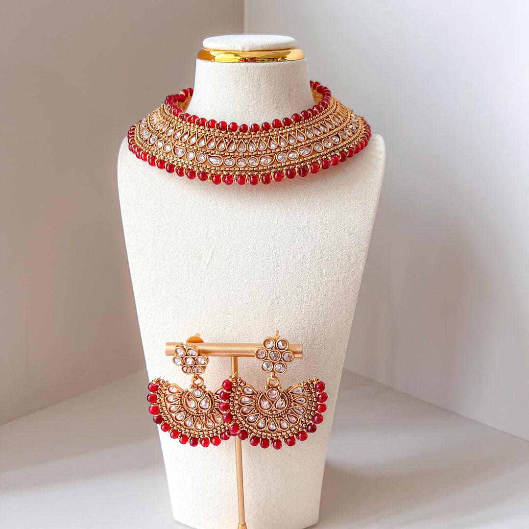 Indiase sieradenset rood