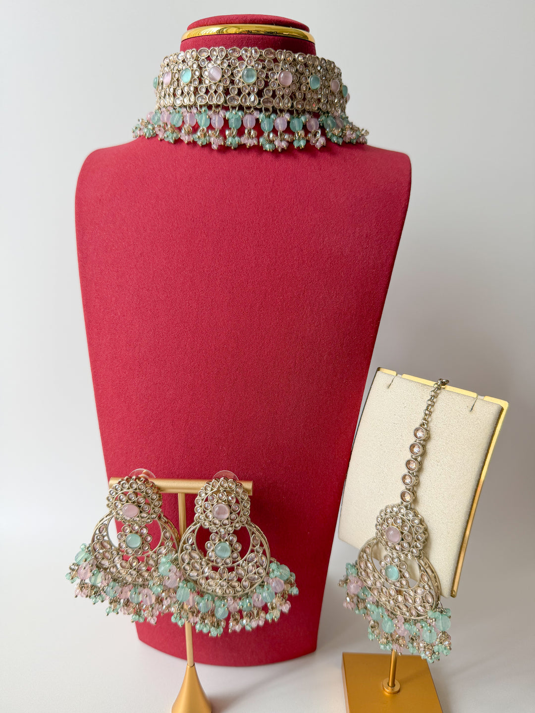 Diya sieradenset mintgroen/roze