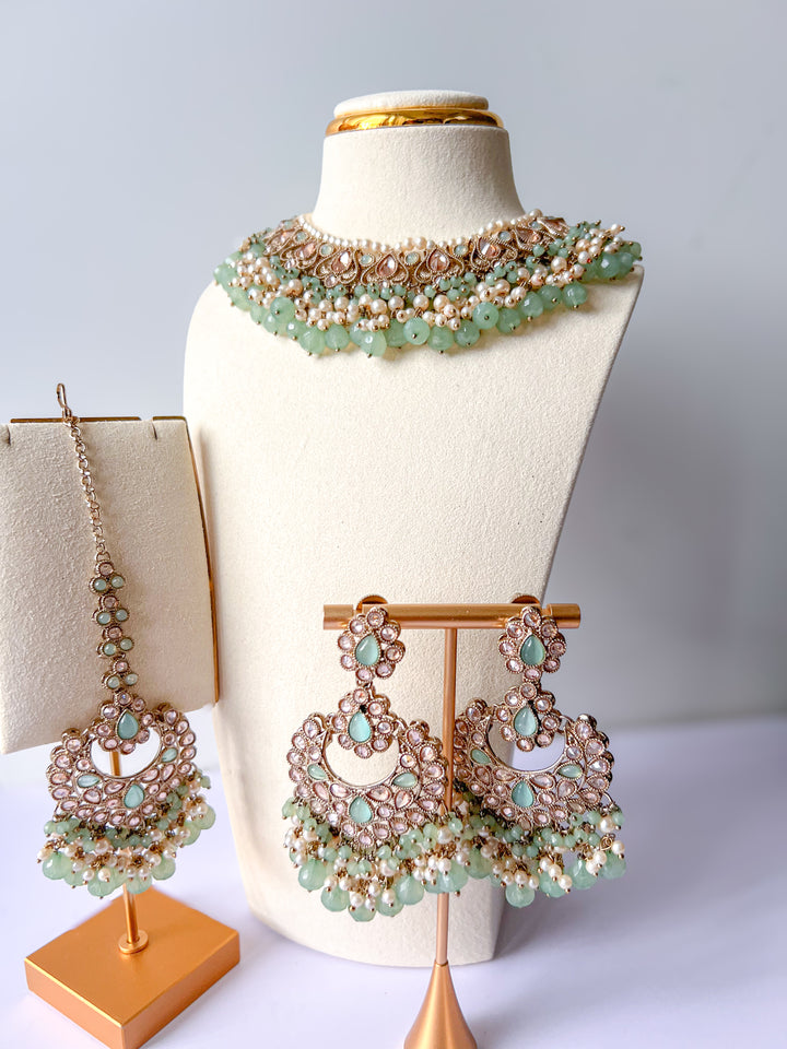 Kartika sieradenset met mintgroene kralen