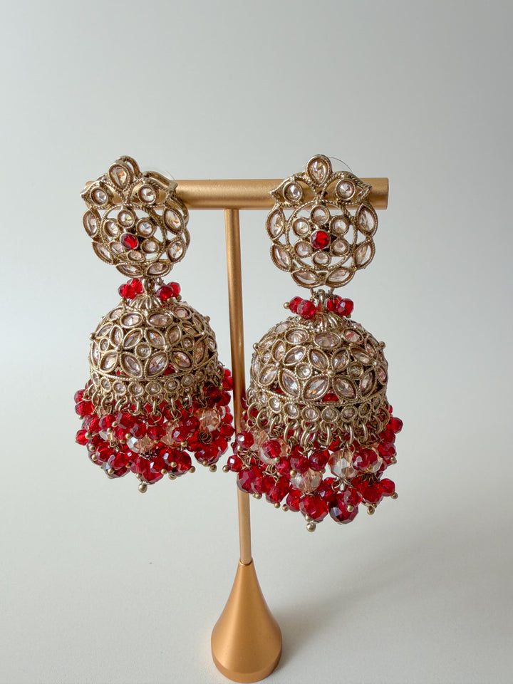 Rhea Indiase sieradenset rood