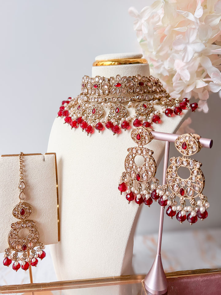 Sayani sieradenset met rode kralen