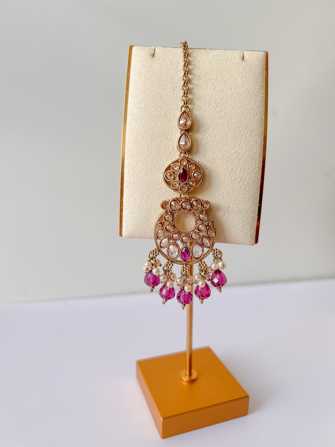 Swati sieradenset met fuchsia kralen