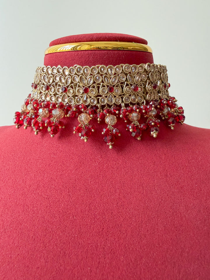 Rhea Indiase sieradenset rood