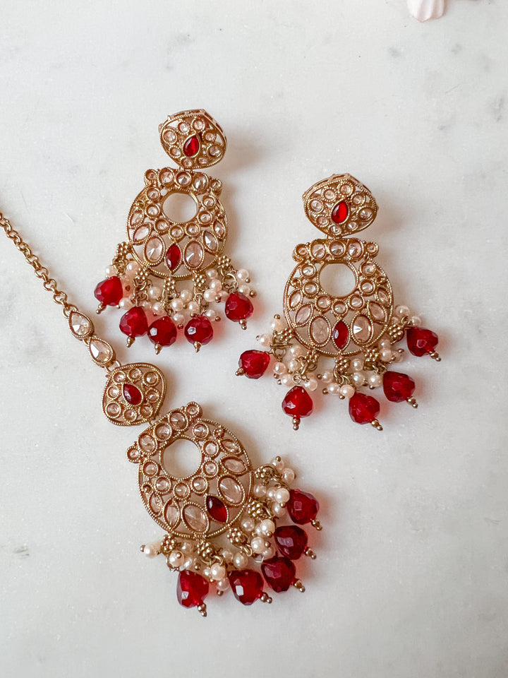 Sayani sieradenset met rode kralen